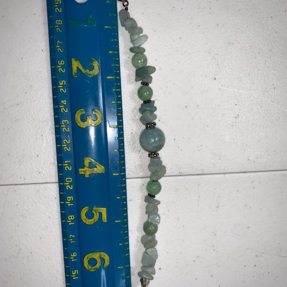 6 1/2" Aquamarine, Jade, Amazonite Beaded Bracelet - Picture 7 of 7